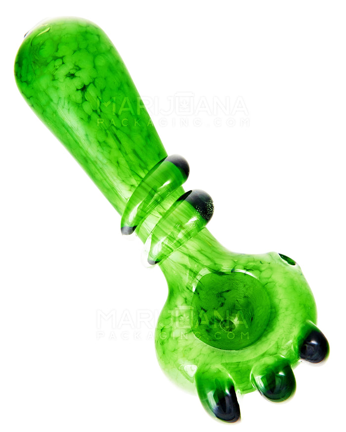 Frit Bear Claw Ringed Spoon Hand Pipe | 5in Long - Glass - Assorted Image