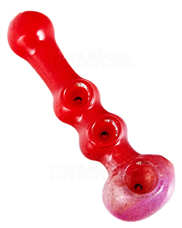 Triple Bowl | Frit Spoon Hand Pipe | 5.5in Long - Glass - Assorted Image