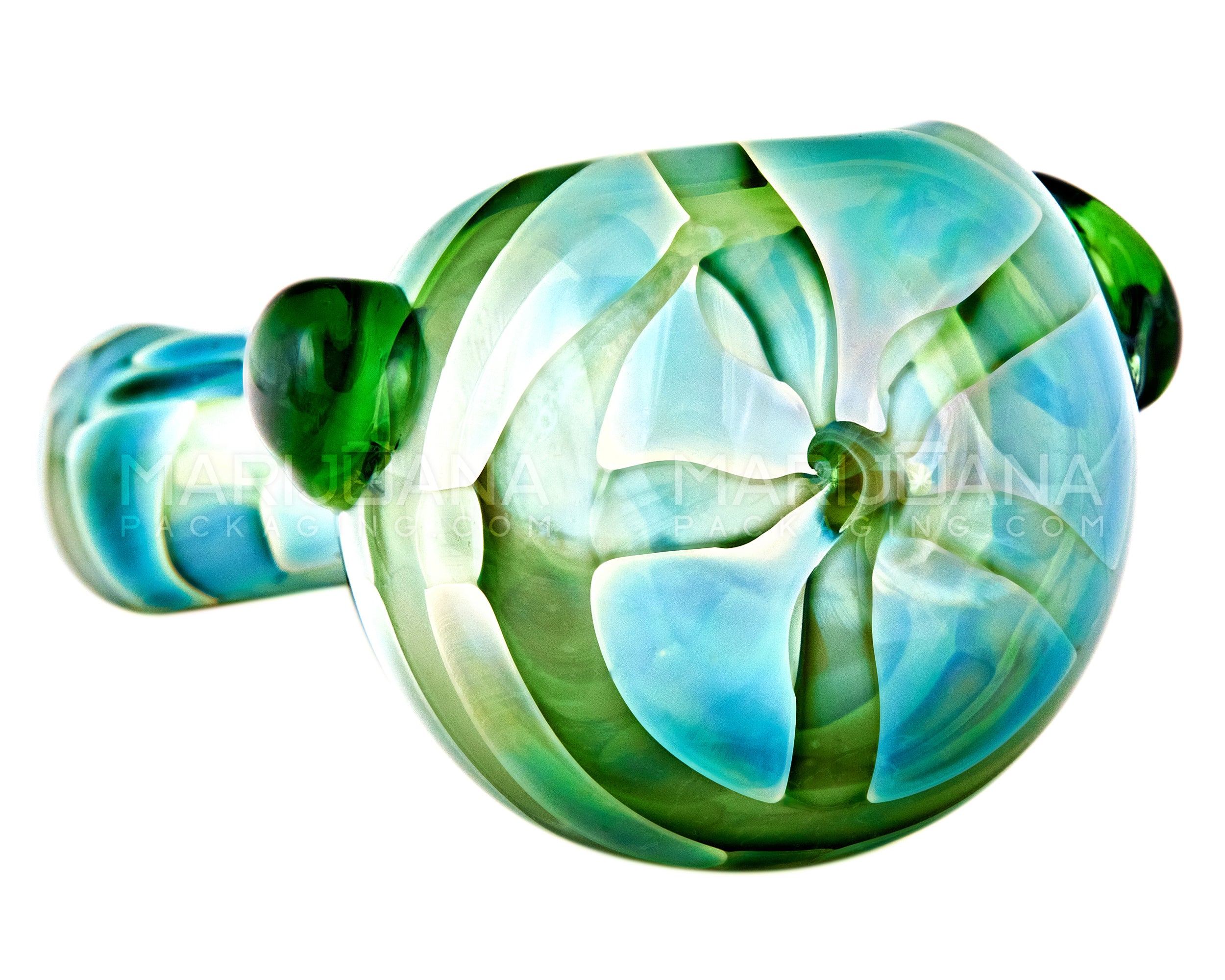 Raked & Print Fumed Spoon Hand Pipe w/ Knocker | 3.5in Long - Glass - Assorted - 4