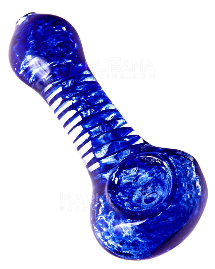 Spiral & Frit Spoon Hand Pipe | 3.5in Long - Glass - Assorted Image