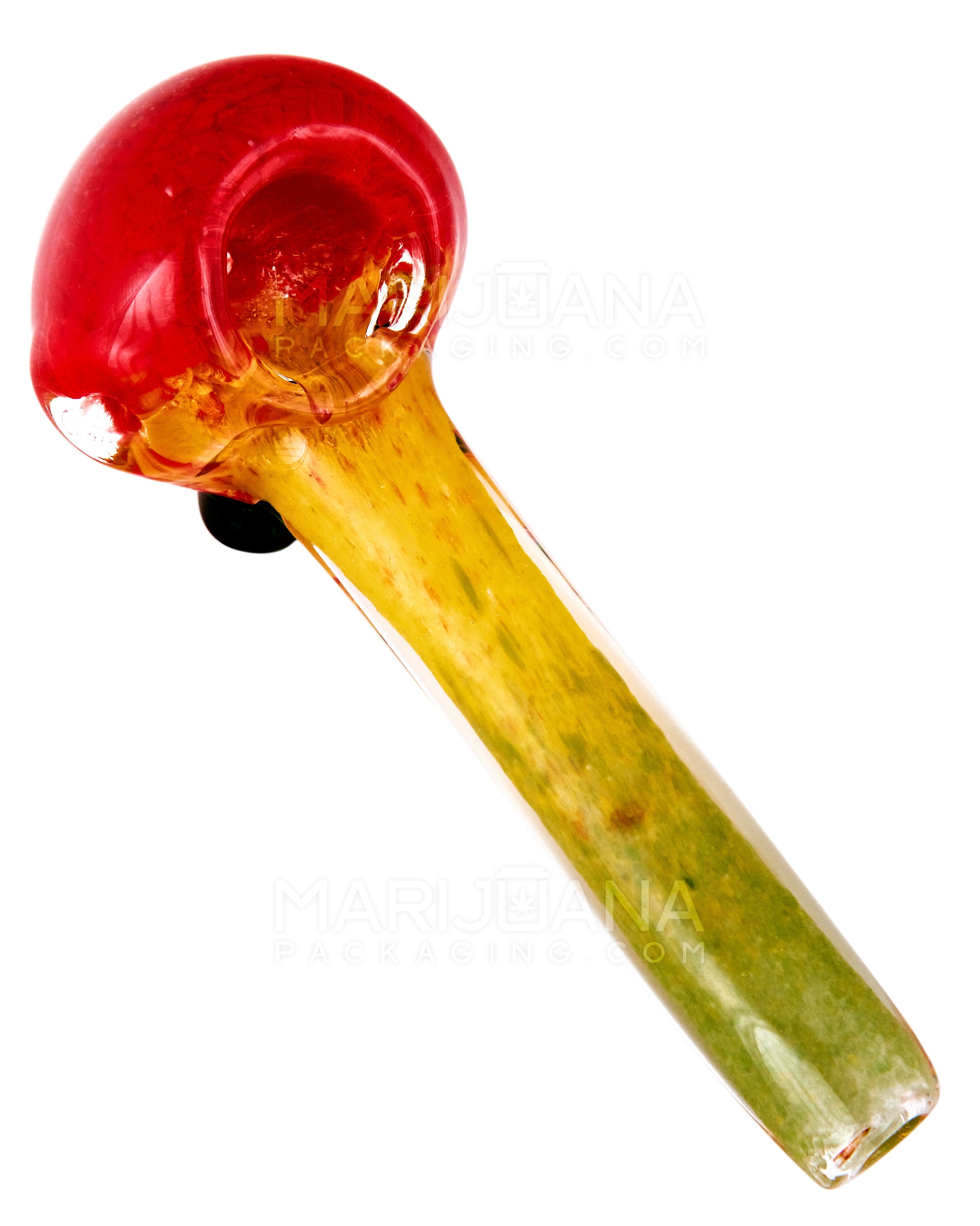 Frit Sherlock Hand Pipe | 4in Long - Glass - Rasta - 2