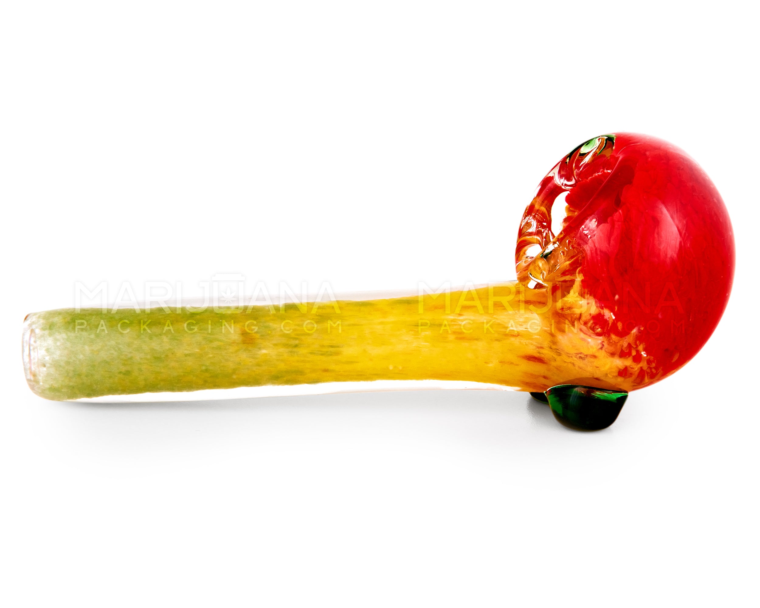 Frit Sherlock Hand Pipe | 4in Long - Glass - Rasta - 4