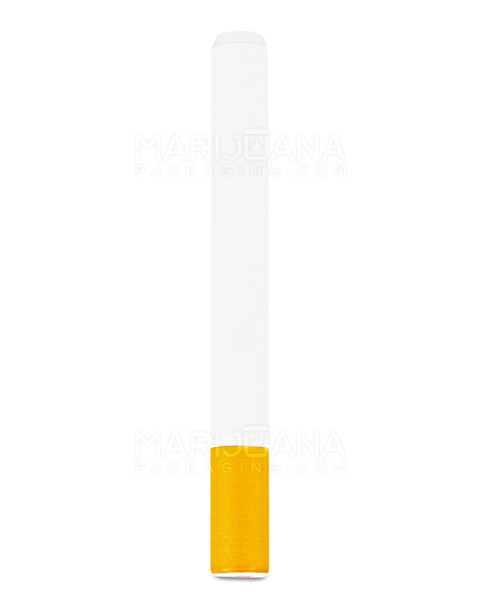 Cigarette Chillum Hand Pipe | 3in Long - Metal - Orange & White - 1