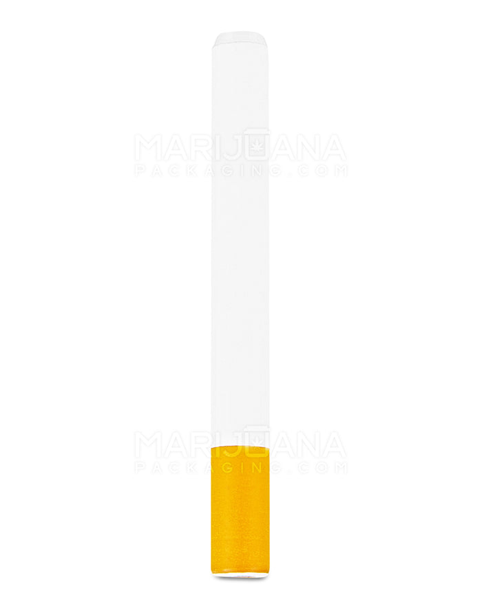 Cigarette Chillum Hand Pipe | 3in Long - Metal - Orange & White Image