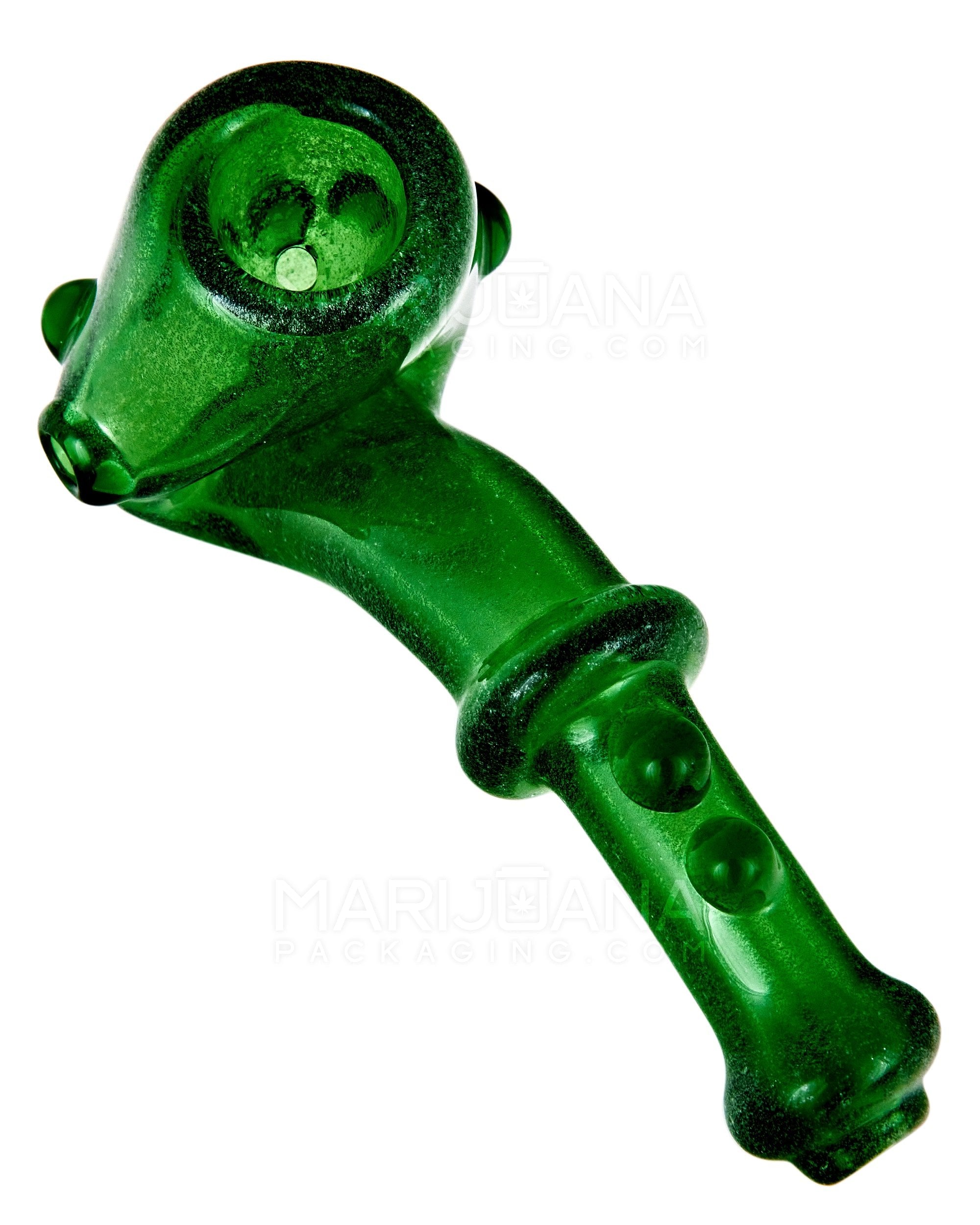 Glow-in-the-Dark | Ringed Sherlock Hand Pipe w/ Multi Knockers | 4.5in Long - Glass - Assorted - 2