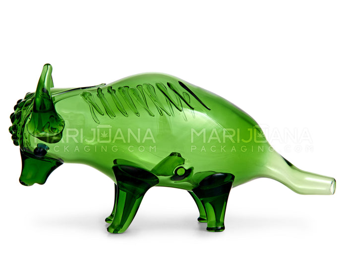 Horned Miura Bull Hand Pipe | 6in Long - Glass - Assorted Image