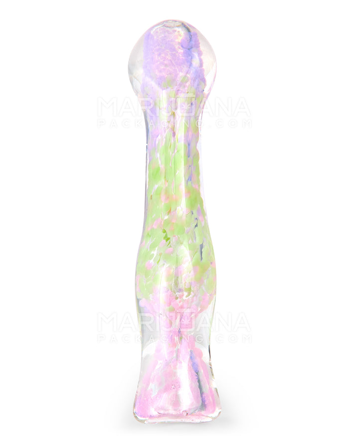 Frit Chillum Hand Pipe | 3.5in Long - Glass - Mixed Image