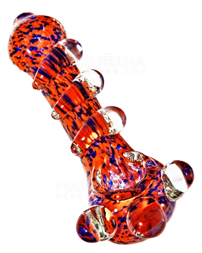 Frit Spoon Hand Pipe w/ Triple Knockers | 4.5in Long - Glass - Assorted Image