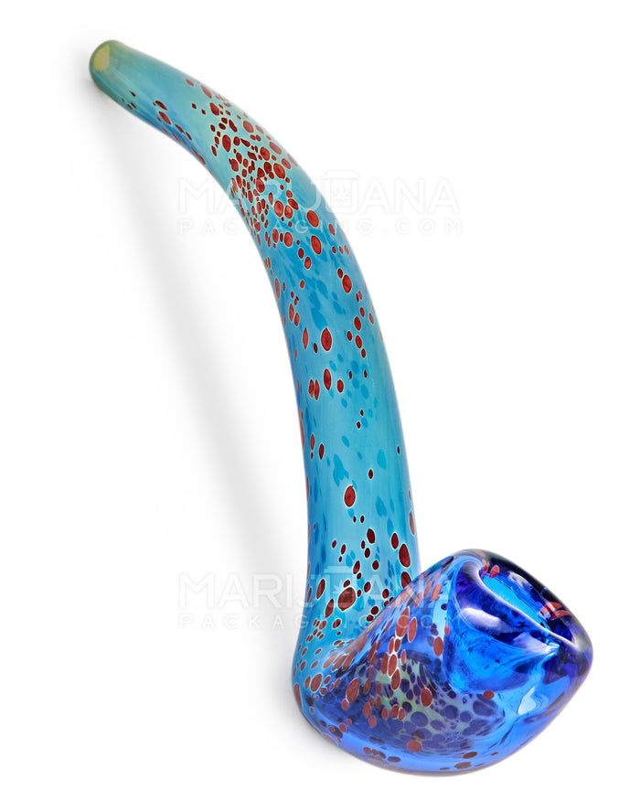 Speckled Sherlock Hand Pipe | 9.5in Long - Glass - Blue Image