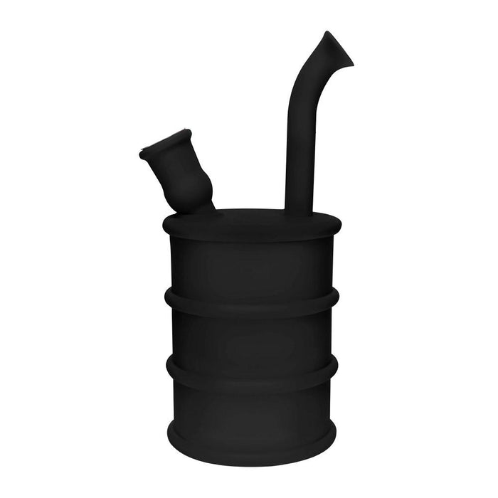 Unbreakable | Oil Can Silicone Water Pipe | 8.5in Tall - Metal Bowl - Black Image