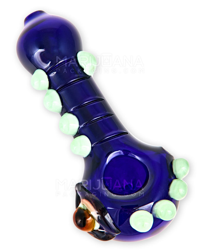 Eyed Spoon Hand Pipe w/ Multi Knockers | 5in Long - Glass - Blue Image