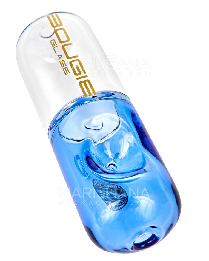 BOUGIE | Pill Steamroller Hand Pipe | 4.5in Long - Glass - Blue Image