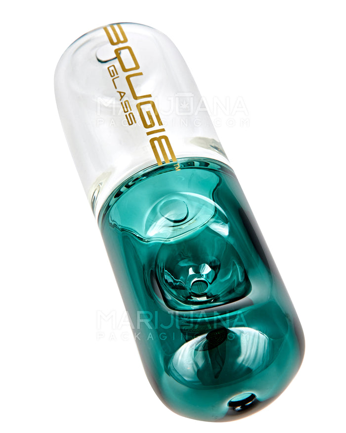 BOUGIE | Pill Steamroller Hand Pipe | 4.5in Long - Glass - Teal Image