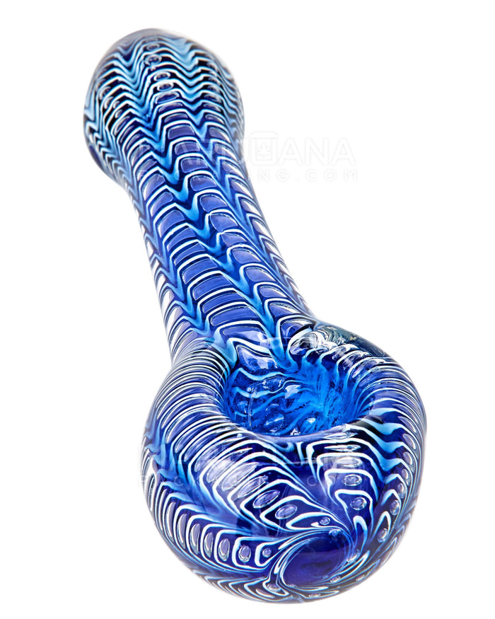 Raked Spoon Hand Pipe w/ Bubble Trap | 4.5in Long - Thick Glass - Assorted Image