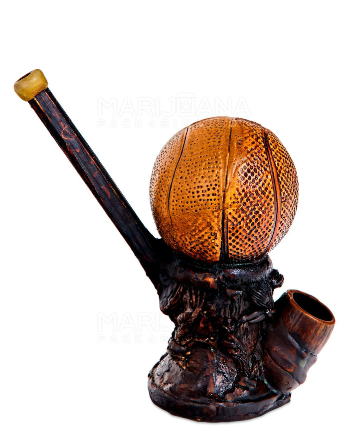 Basketball Wood Pipe | 6in Tall - Wood Bowl - Orange Image