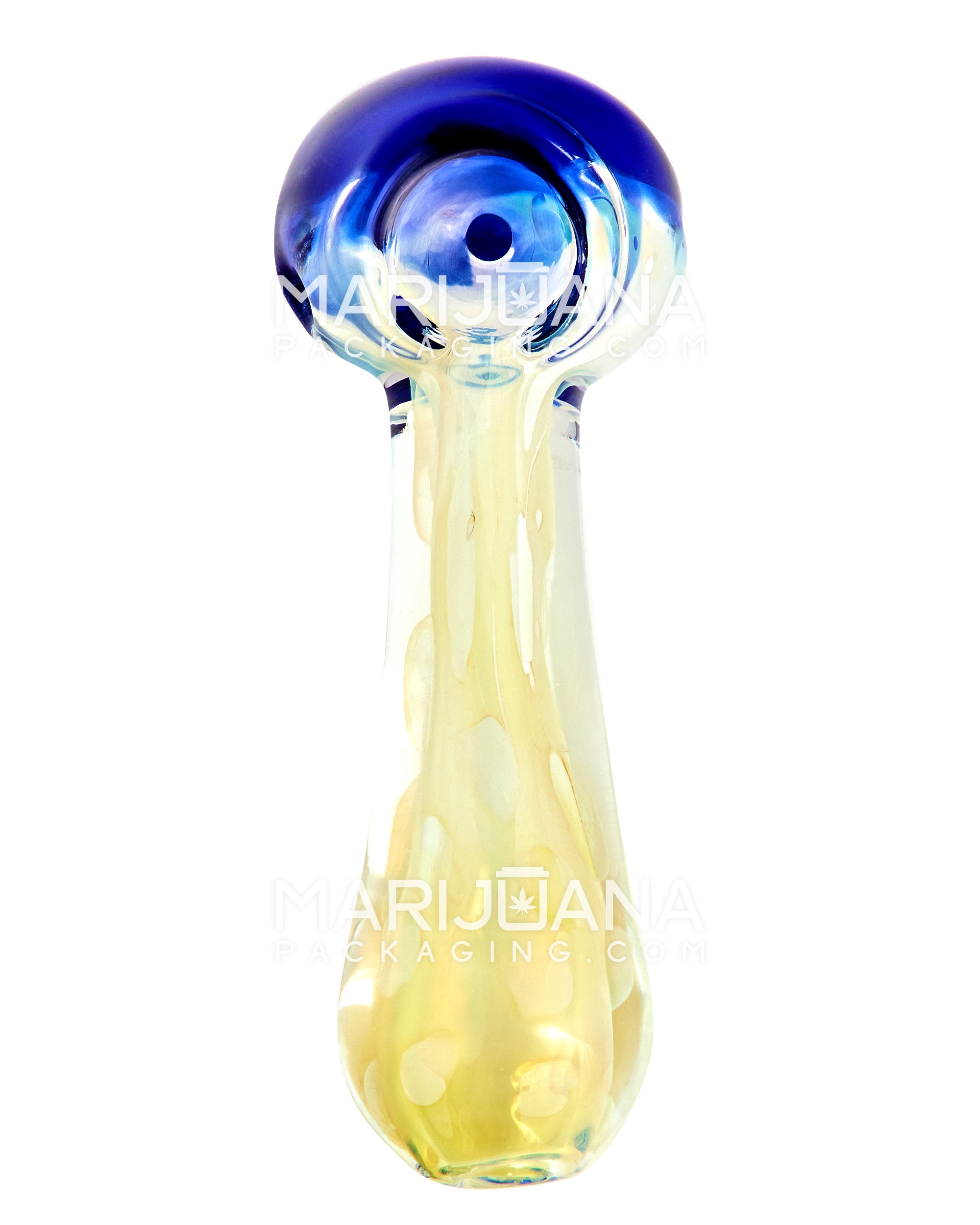 Multi Fumed Spoon Hand Pipe | 4in Long - Glass - Blue - 2