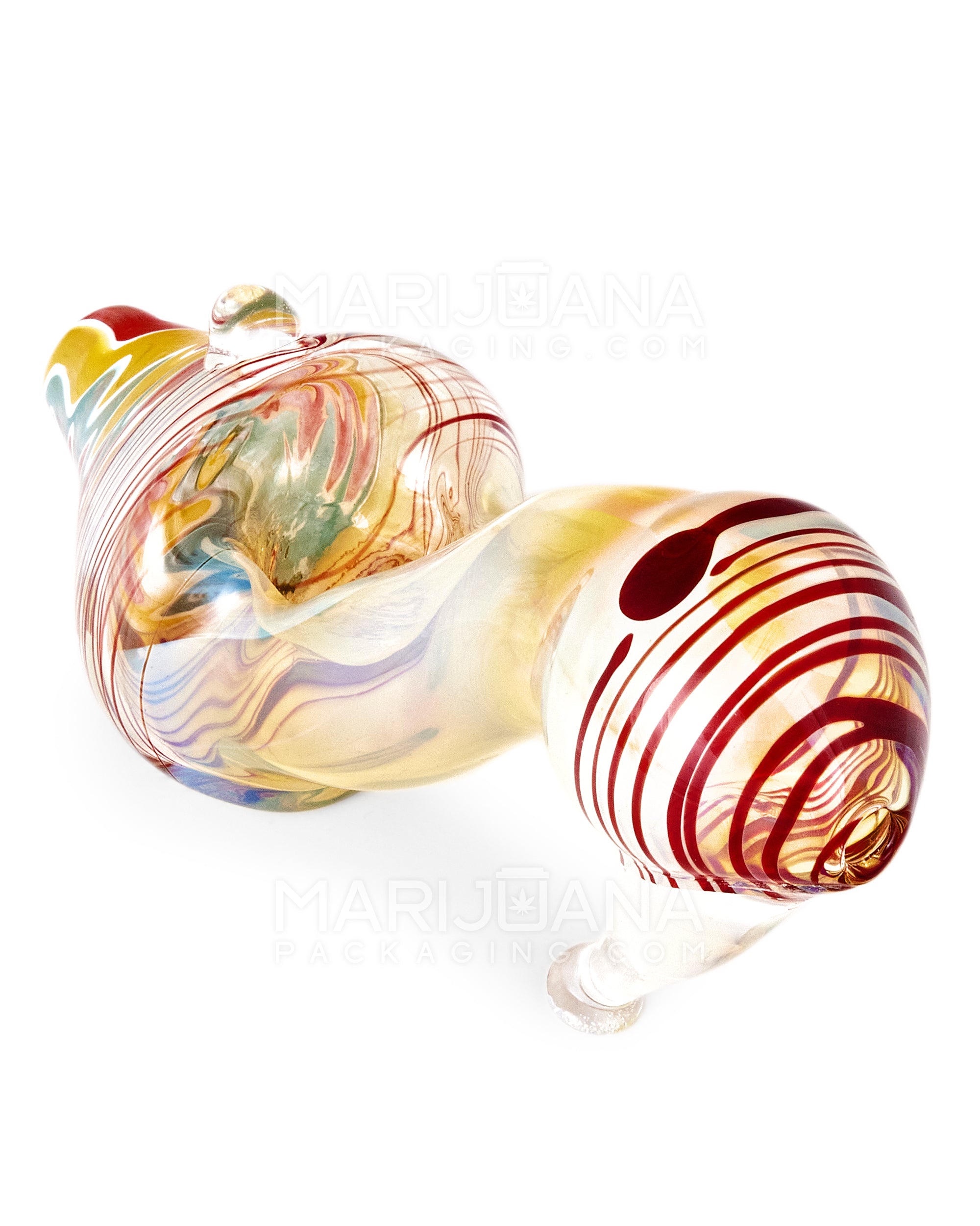 Wig Wag & Multi Fumed High Heel Shoe Hand Pipe w/ Knocker | 6.5in Long - Glass - Mixed - 3