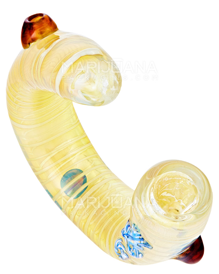 Spiral & Gold Fumed Bracelet Hand Pipe | 4in Long - Glass - Assorted Image