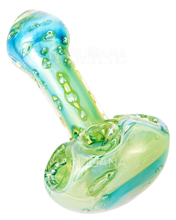 Triple Bowl | Bubble Trap Multi Fumed Spoon Hand Pipe | 4.5in Long - Glass - Assorted Image