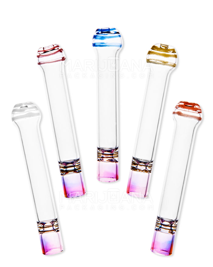 Assorted Striped & Fumed Chillum Hand Pipe | 3in Long - Glass - 7 Count Image