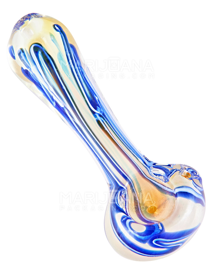 Swirl & Gold Fumed Spoon Hand Pipe | 3.5in Long - Glass - Assorted Image