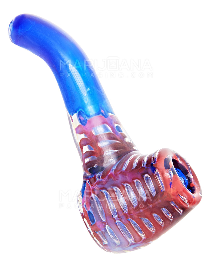 Bubble Trap & Frit Sherlock Hand Pipe | 5in Long - Glass - Assorted Image