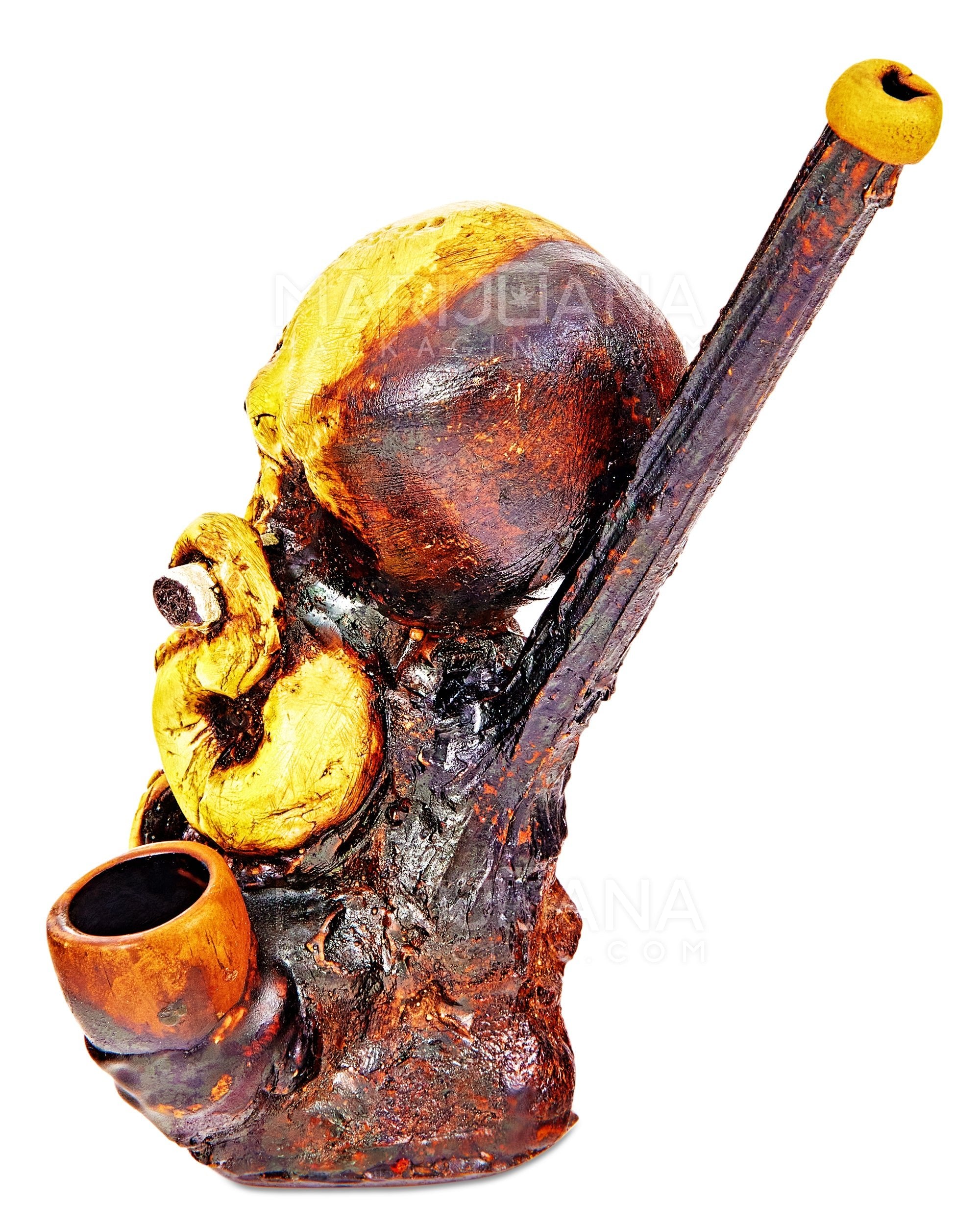 Kraken Wood Pipe | 5in Tall - Wood Bowl - Yellow - 4