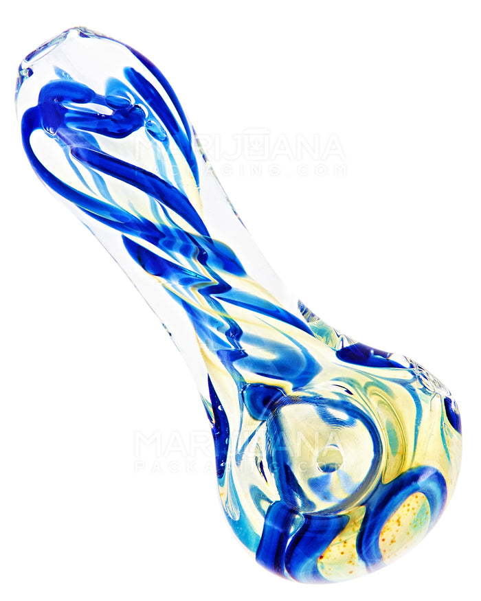 Spiral & Gold Fumed Spoon Hand Pipe | 4in Long - Glass - Assorted Image