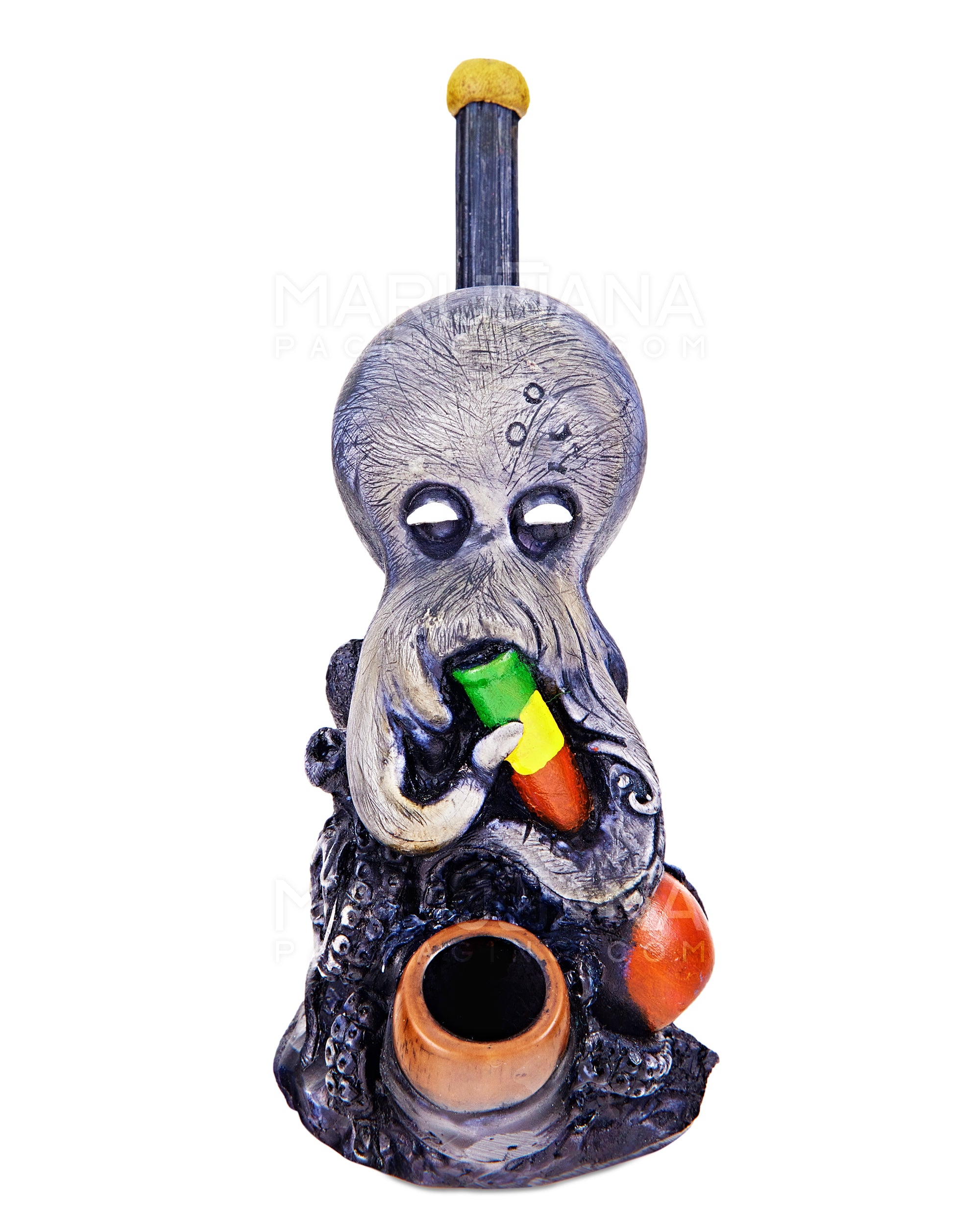 Rastapus Wood Pipe | 6in Tall - Wood Bowl - Grey - 1