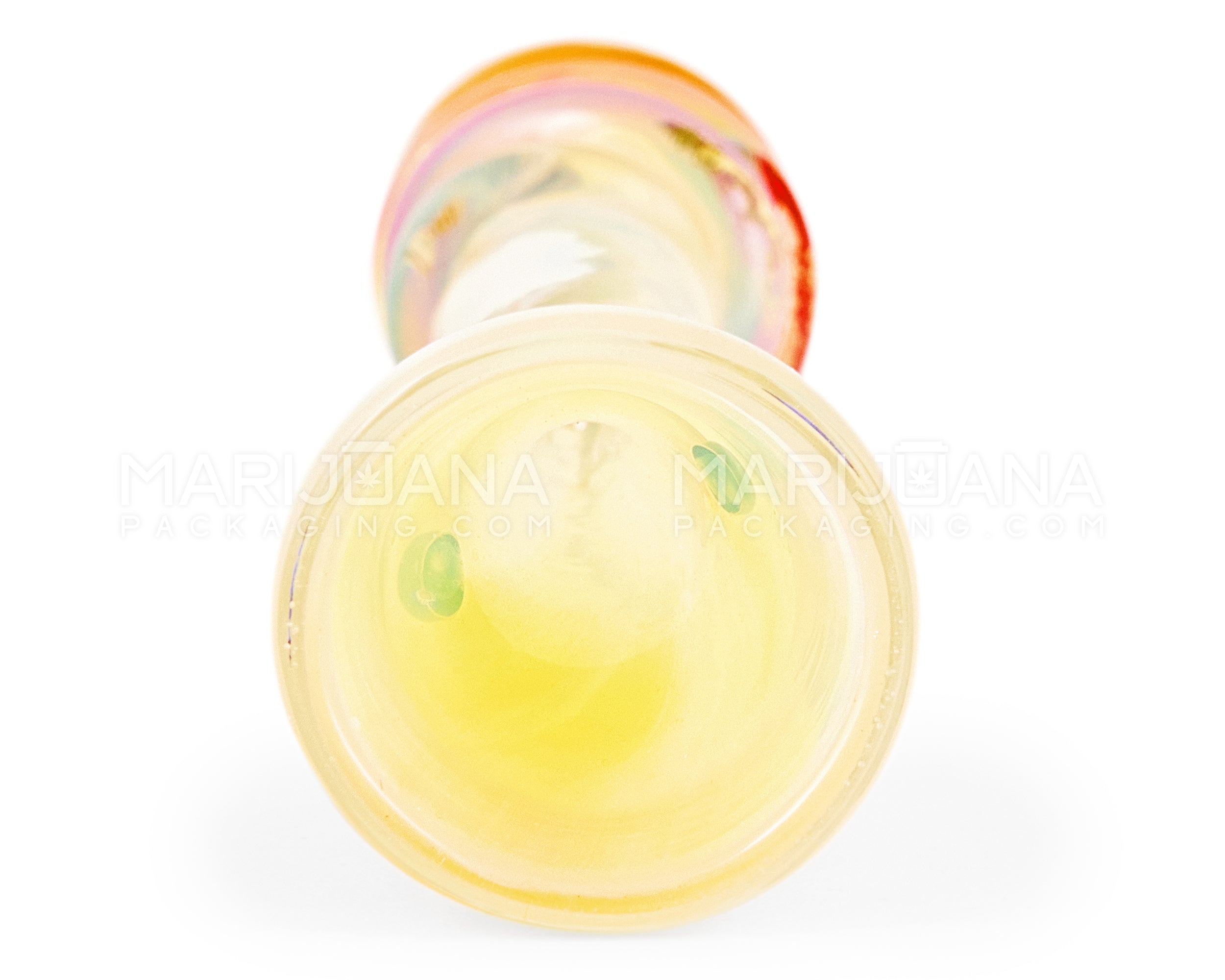 Swirl & Gold Fumed Twisted Chillum Hand Pipe | 5.5in Long - Glass - Rasta - 2