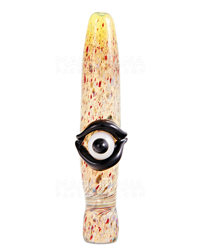 Cyclops Speckled & Gold Fumed Chillum Hand Pipe | 4in Long - Glass - Assorted Image