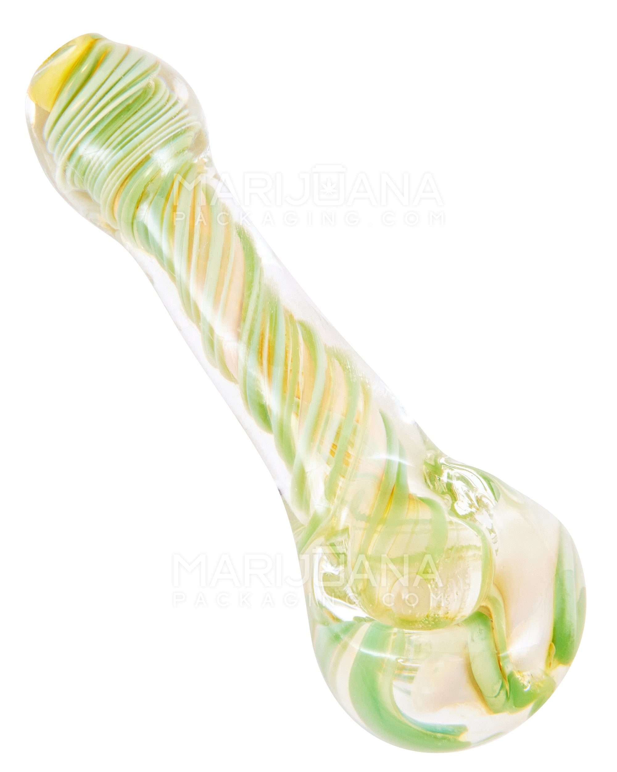 Spiral & Gold Fumed Spoon Hand Pipe | 4in Long - Glass - Assorted - 7