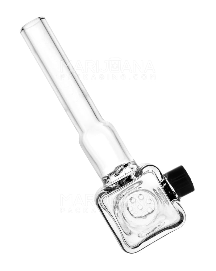 Cube Honeycomb Bowl Spoon Hand Pipe | 4in Long - Glass - Clear Image