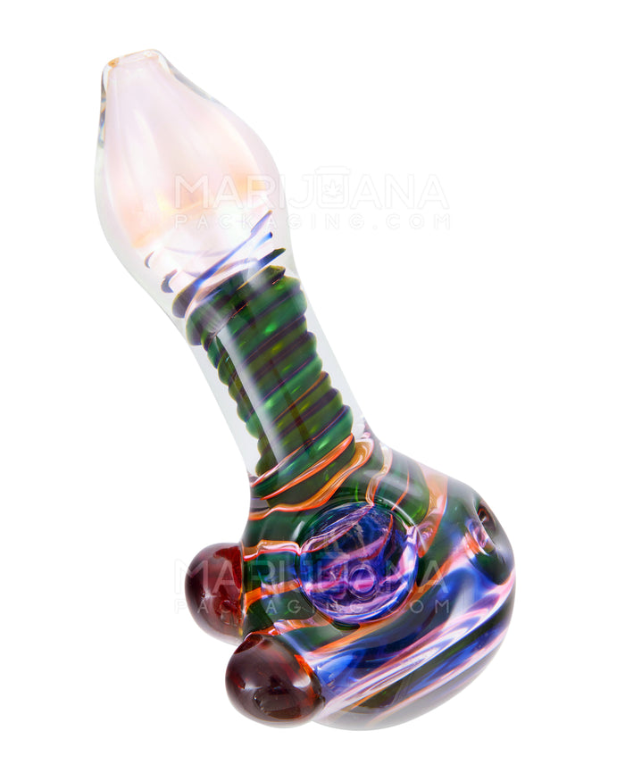 Spiral & Multi Fumed Spoon Hand Pipe | 5in Long - Glass - Assorted Image