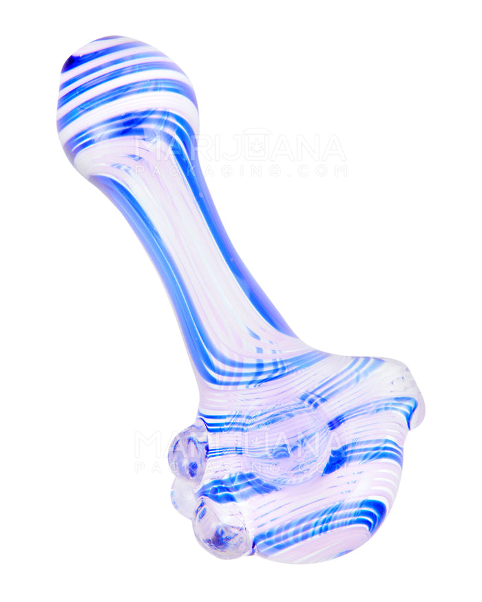 Swirl Spoon Hand Pipe w/ Triple Knockers | 5in Long - Glass - Assorted Image