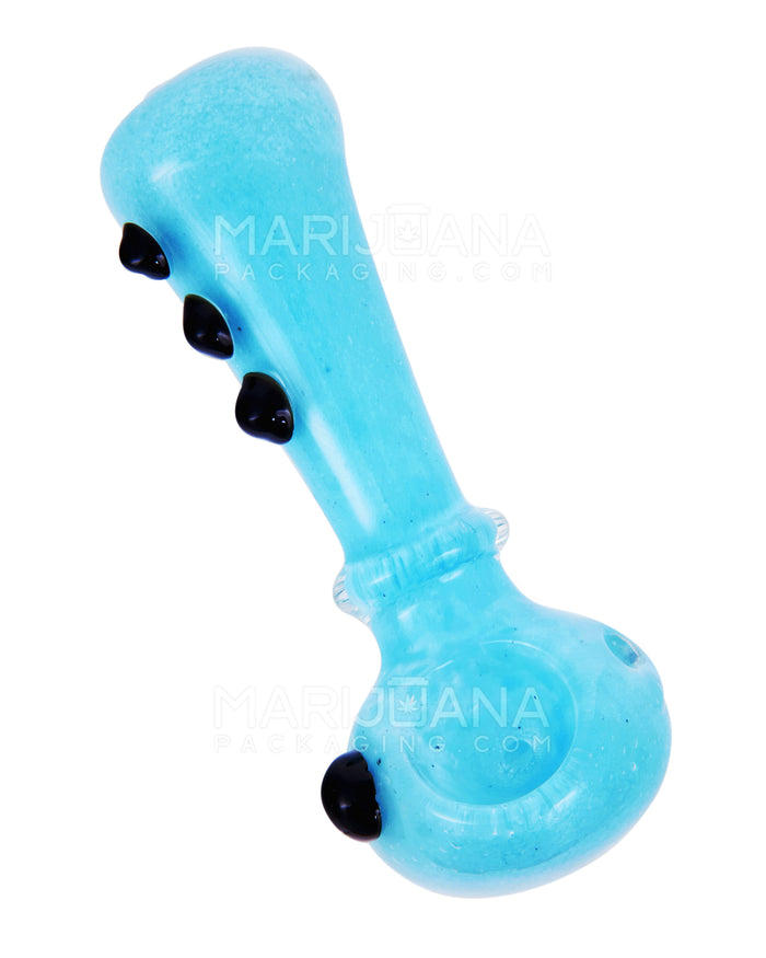 Pastel Frit Ringed Spoon Hand Pipes w/ Multi Knockers | 4in Long - Glass - Assorted Image