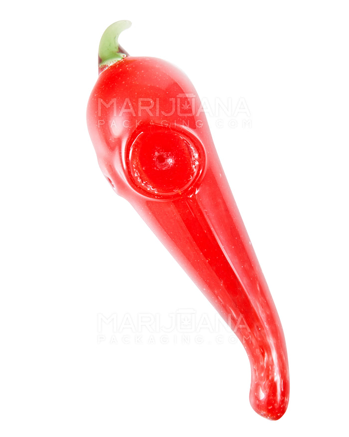 Frit Chili Pepper Spoon Hand Pipe | 5in Long - Glass - Assorted Image