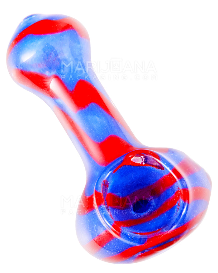 Frit & Swirl Spoon Hand Pipe | 3in Long - Glass - Assorted Image