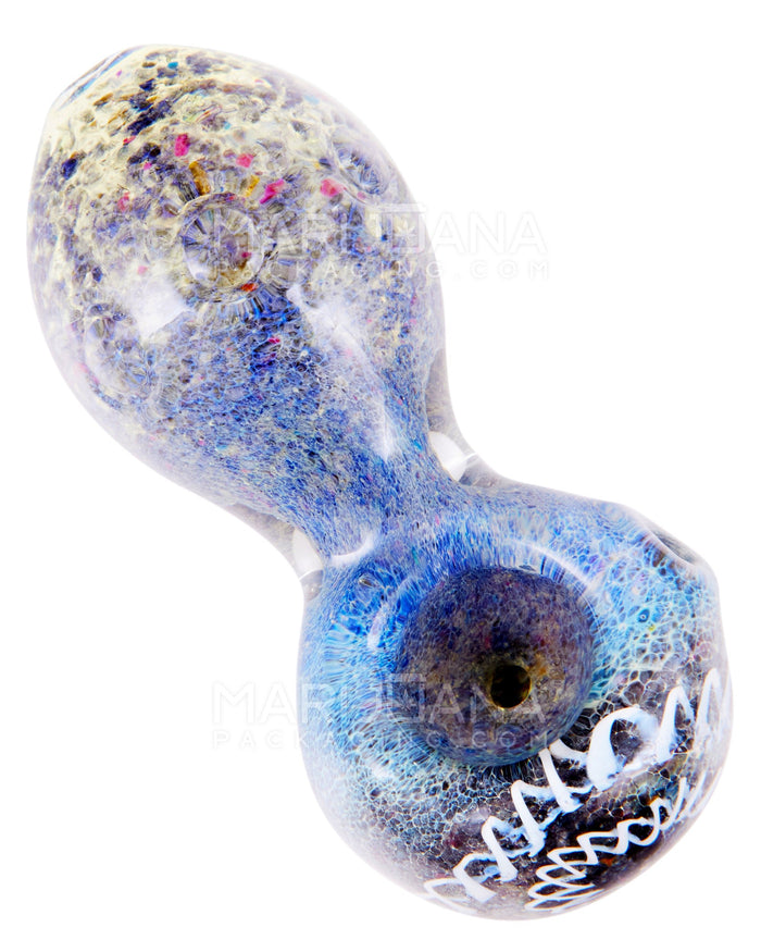 Frit & Swirl Bulged Spoon Hand Pipe | 3in Long - Glass - Assorted Image