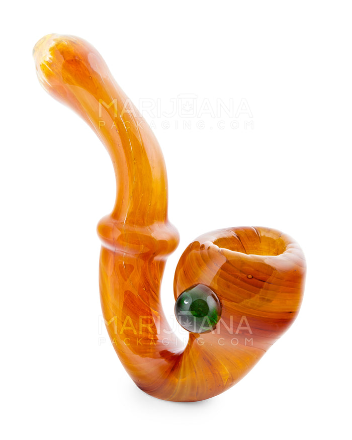 Fumed Wave Thick Sherlock Hand Pipe | 6.5in Long - Glass - Assorted Image