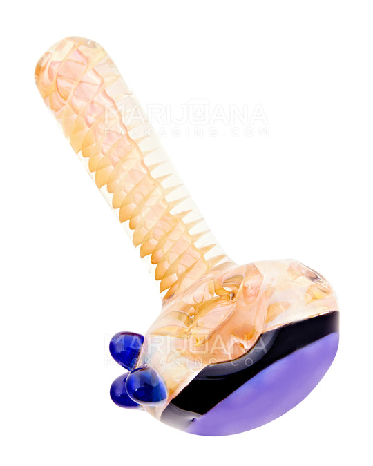 Spiral & Fumed Spoon Galaxy Hand Pipe | 4.5in Long - Glass - Green