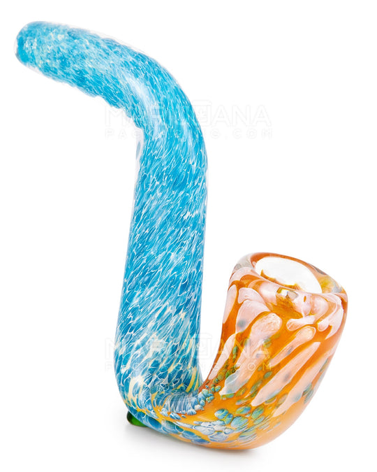 Frit & Fumed Sherlock Hand Pipe w/ Speckles | 5.5in Long - Glass - Assorted - 1