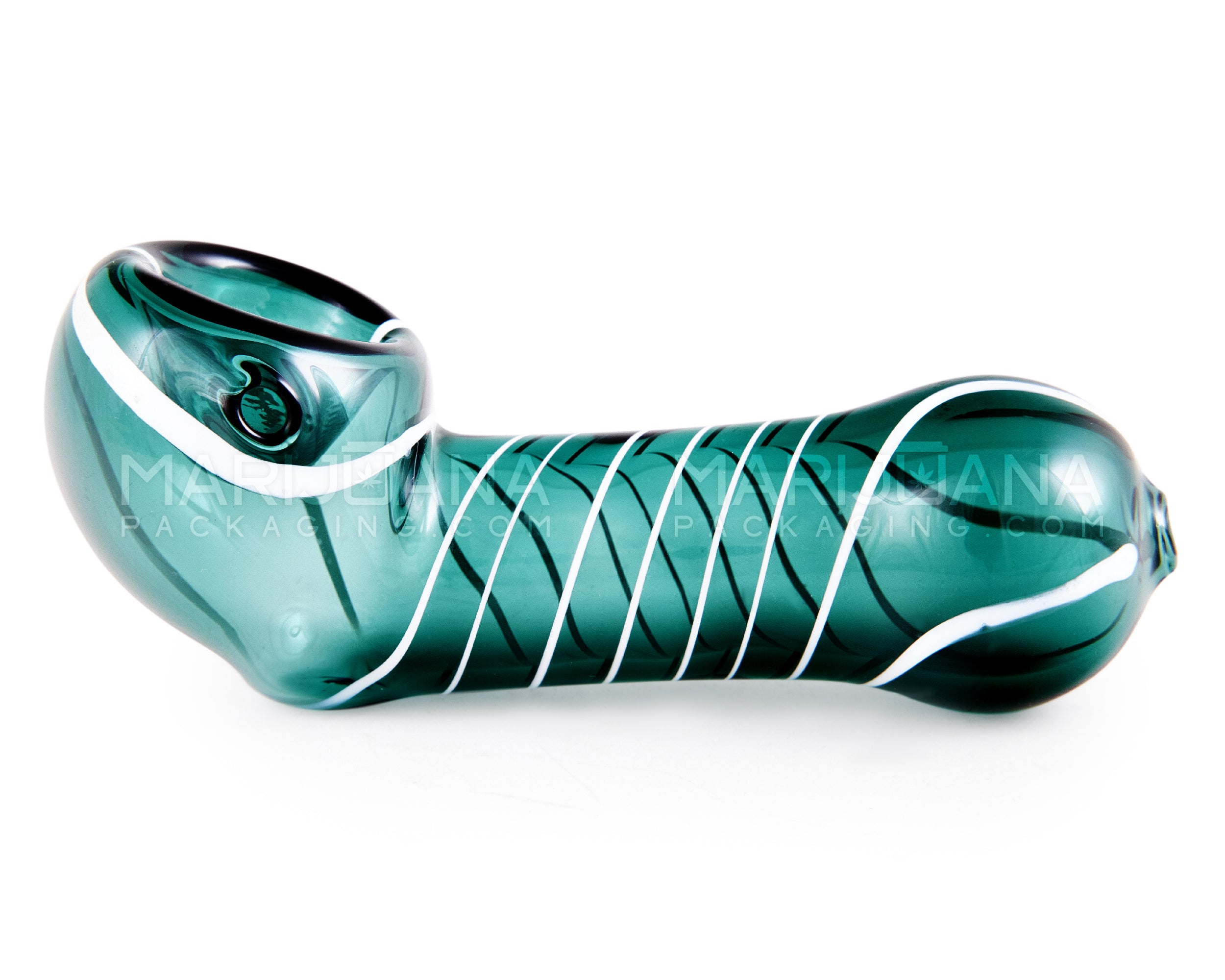 Spiral Sherlock Hand Pipe | 4.5in Long - Glass - Assorted - 5