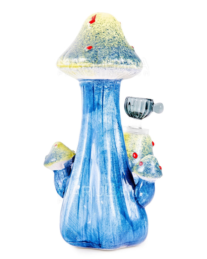 Mushroom Painted Ceramic Pipe | 7in Tall - Glass Bowl - Mixed Image