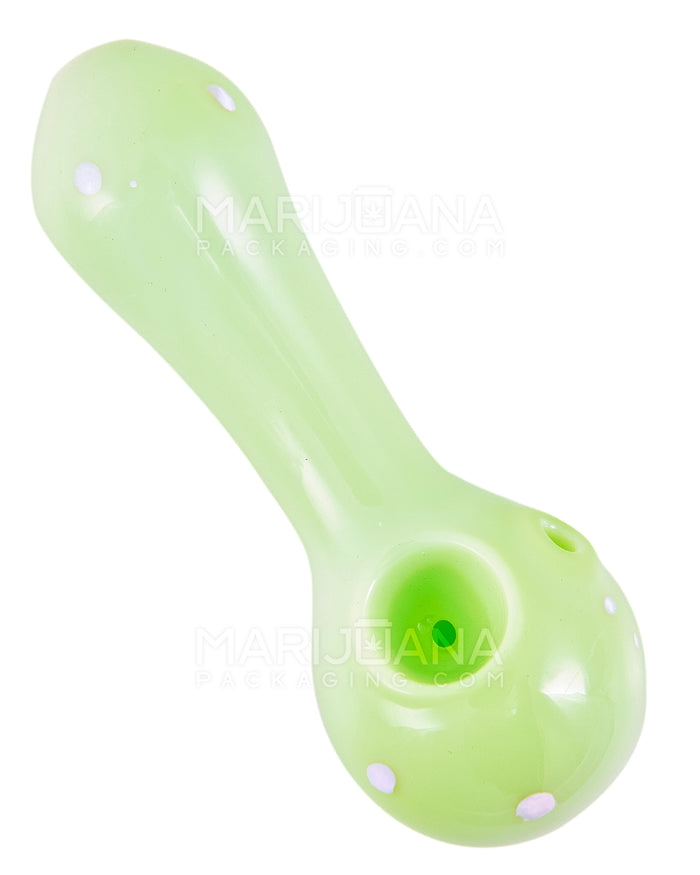 Speckled & Painted Spoon Hand Pipe | 3.5in Long - Glass - Slime Image