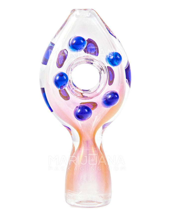 Fumed Donut Chillum Hand Pipe w/ Multi Knockers | 3in Long - Glass - Assorted Image