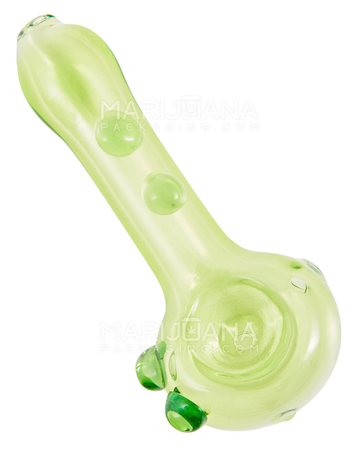 Spoon Hand Pipe w/ Multi Knockers | 4in Long - Glass - Green Image