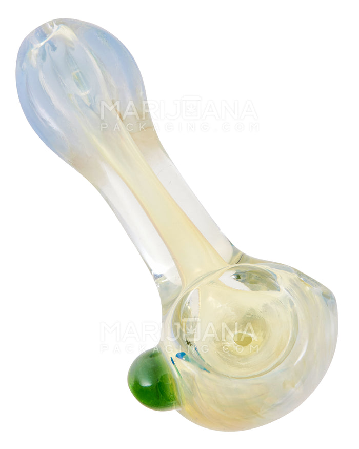 Fumed Spoon Hand Pipe w/ Knocker | 4in Long - Glass - Assorted Image