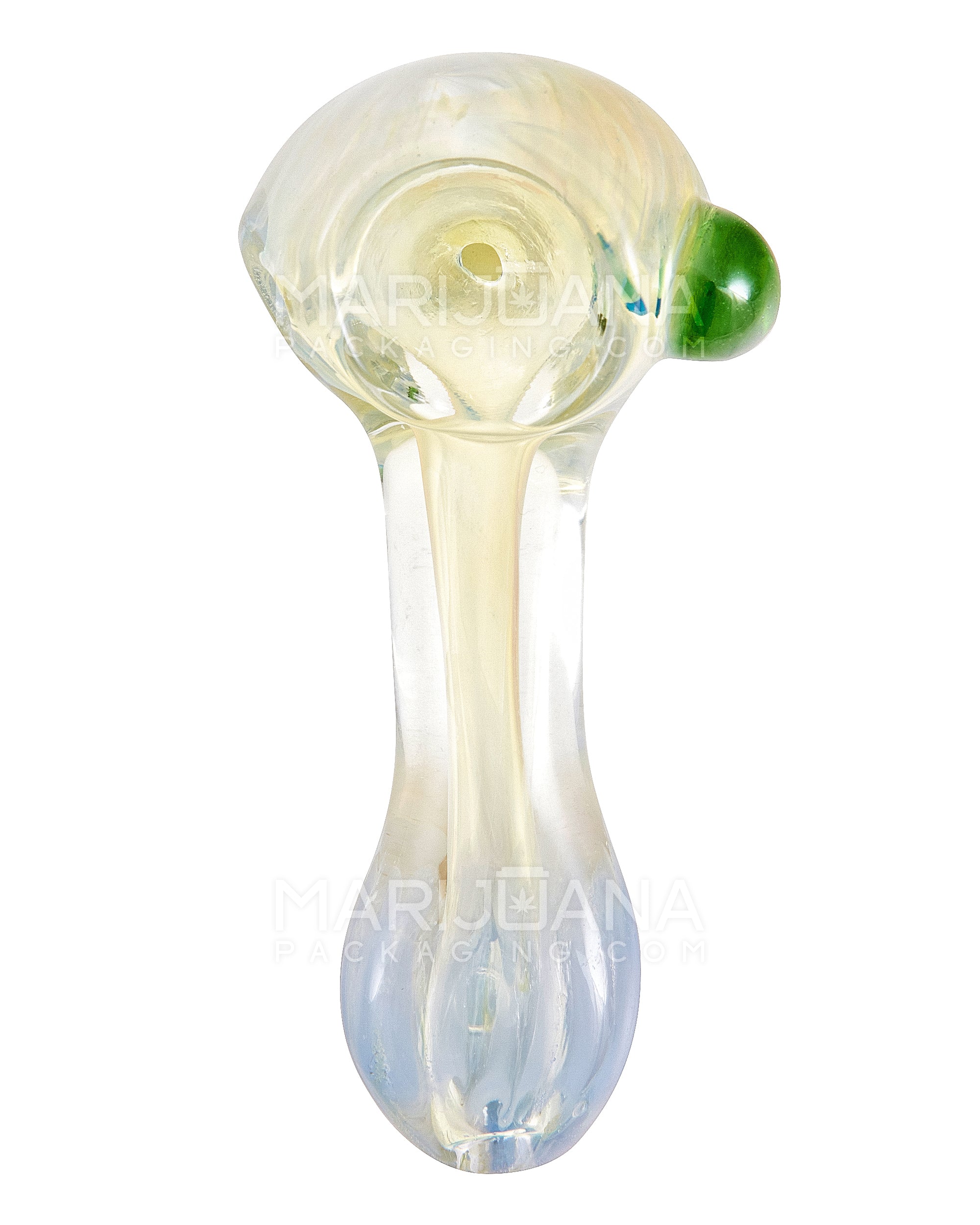 Fumed Spoon Hand Pipe w/ Knocker | 4in Long - Glass - Assorted - 2