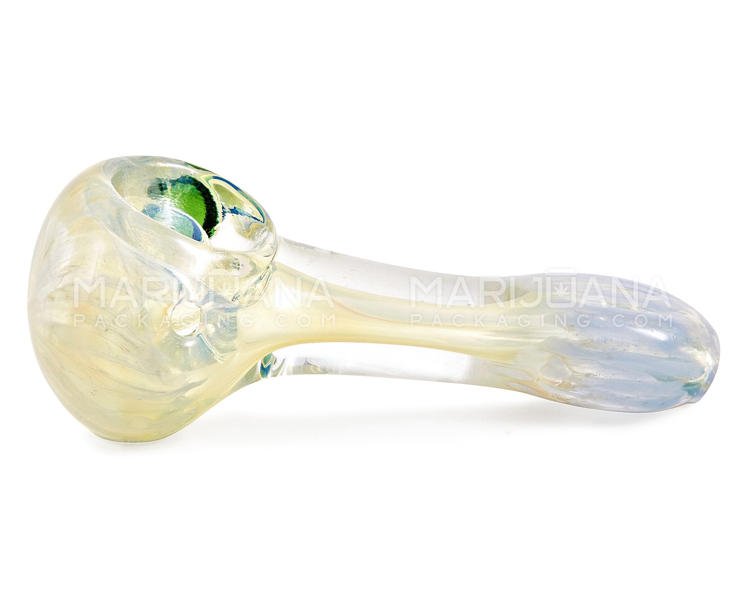 Fumed Spoon Hand Pipe w/ Knocker | 4in Long - Glass - Assorted - 5